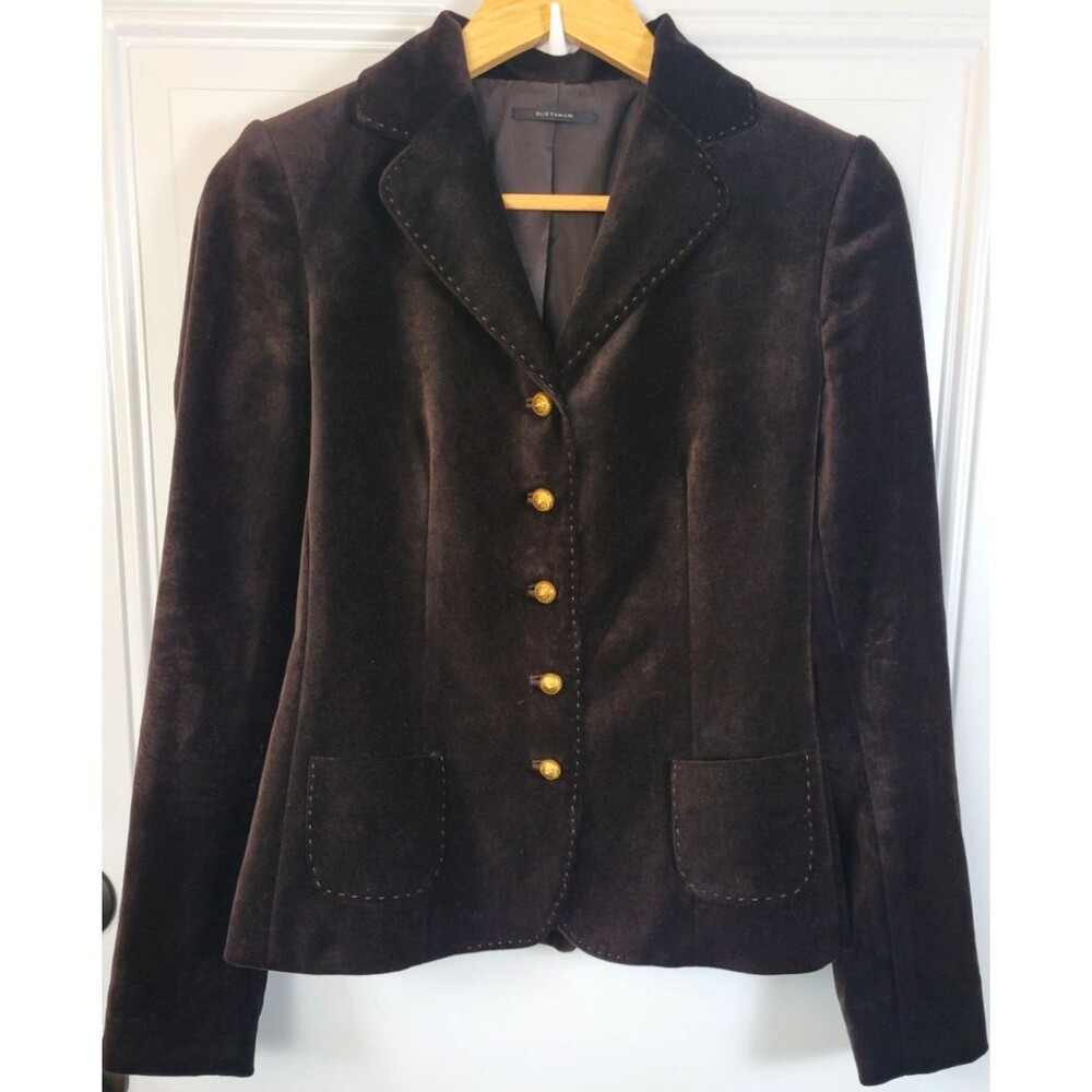 Elie Tahari Velvet Blazer Jacket Size XS (See Measurements) Academia Preppy